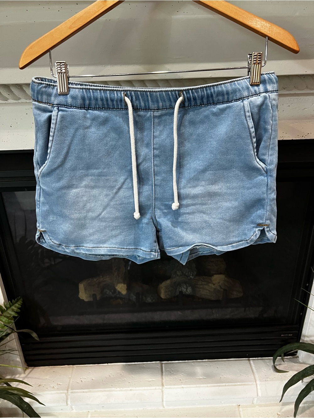 Women's Light Blue Athletic Drawstring Shorts
